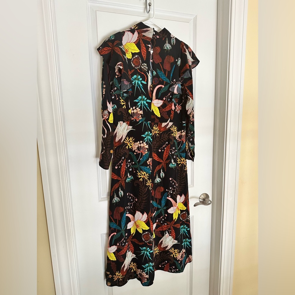 H&M black floral boho midi dress - Picture 2 of 5
